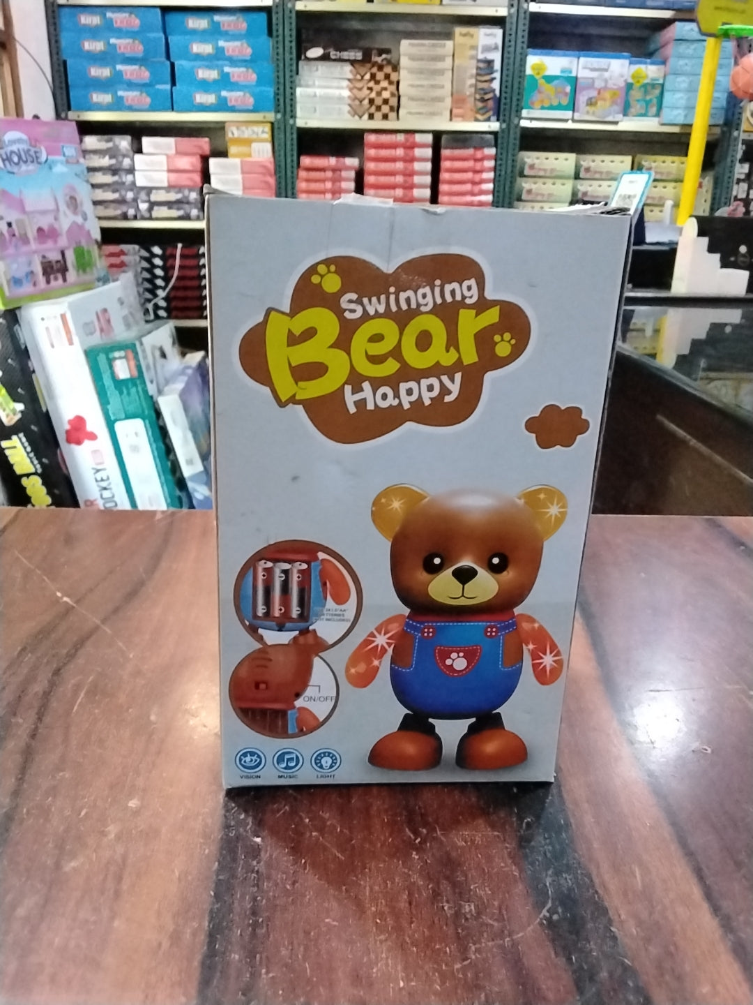 Swinging bear happy