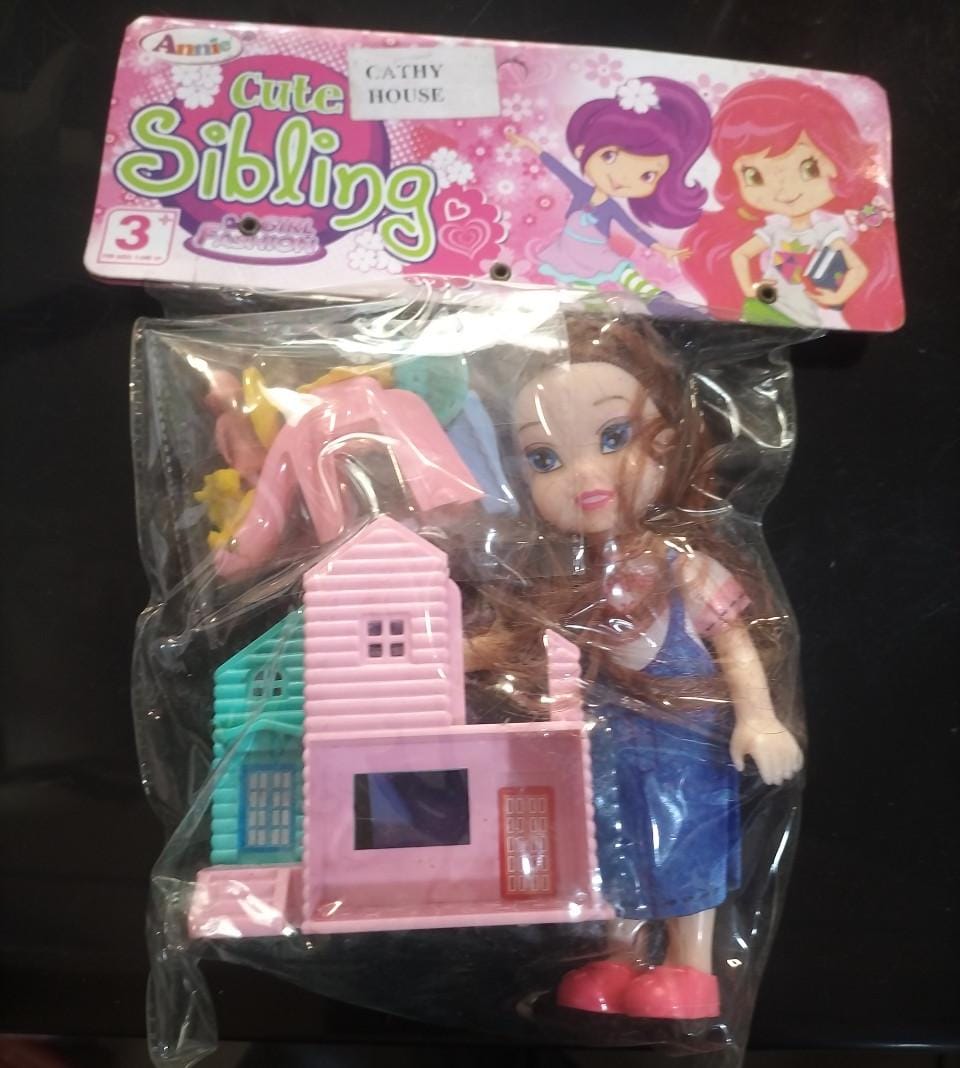 Refurbished - cute sibling doll with house