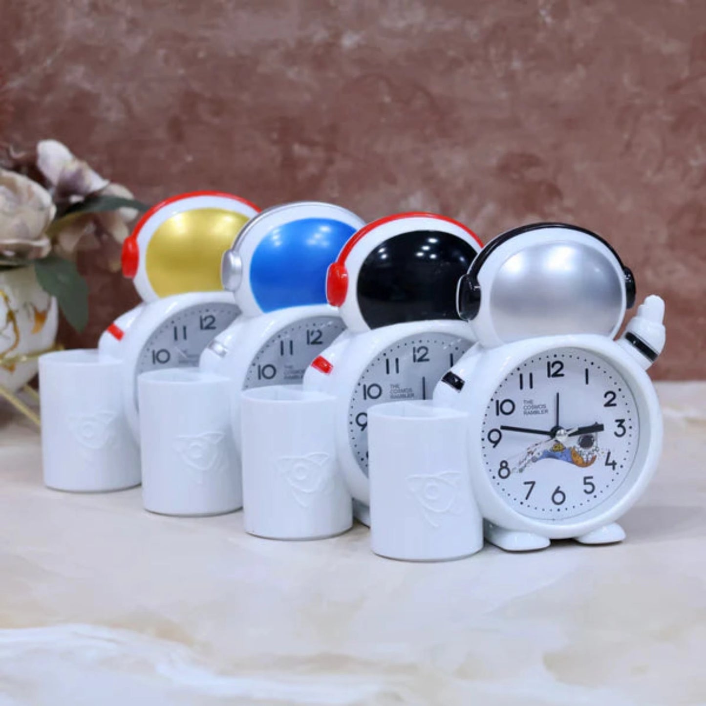 Space Alarm Clock With Pen Stand