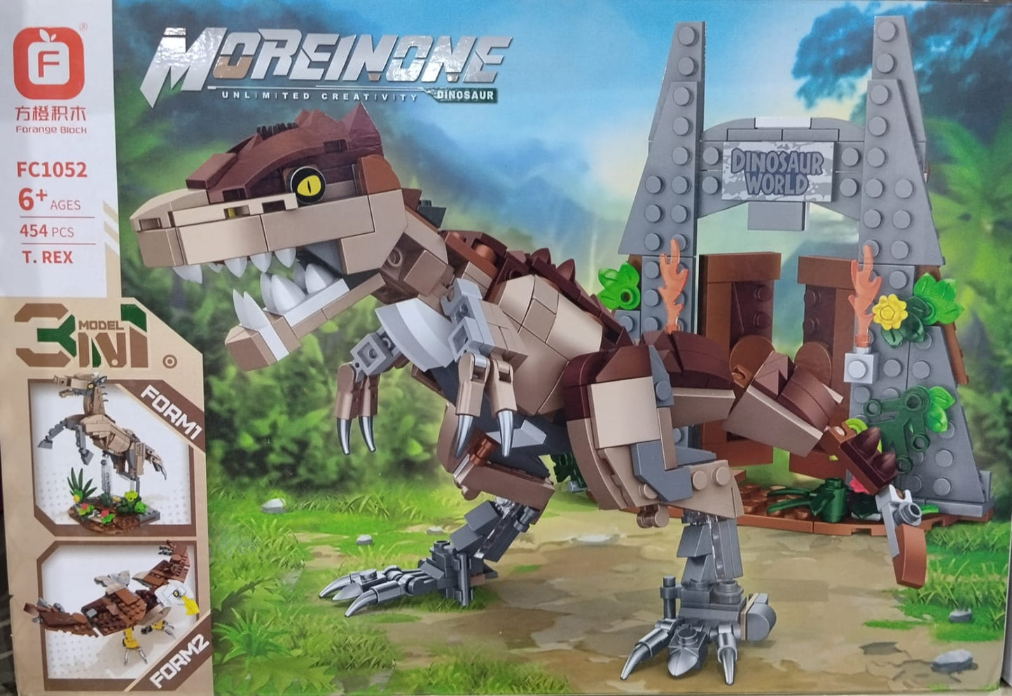 MOREINONE DINOSAUR 454 PC BLOCKS