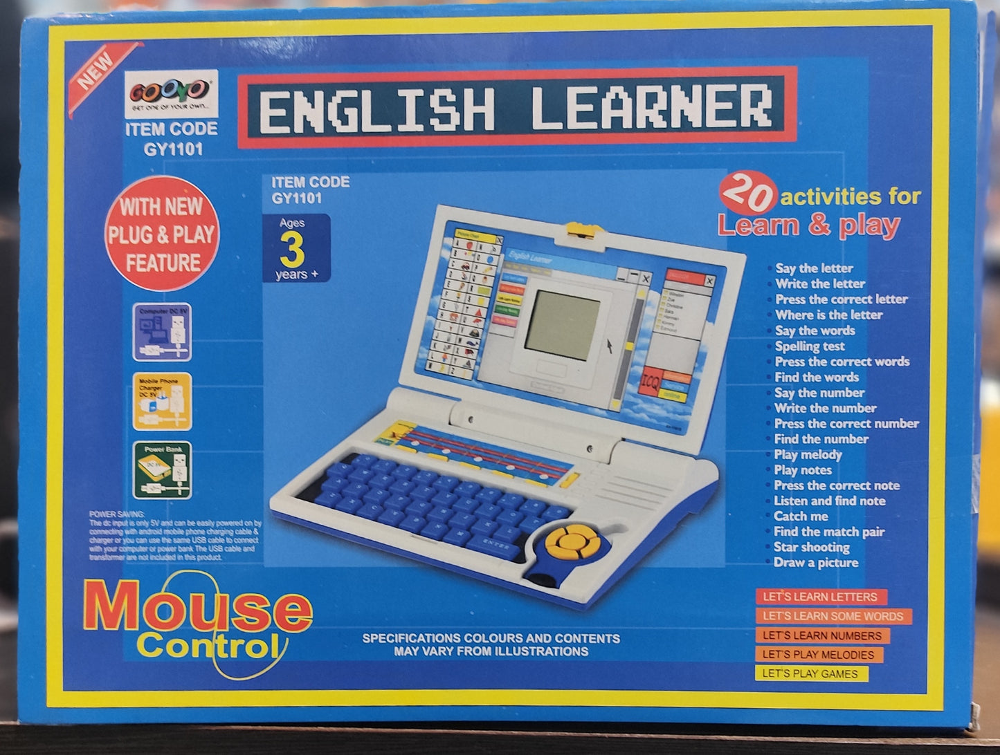 English Learner laptop with mouse