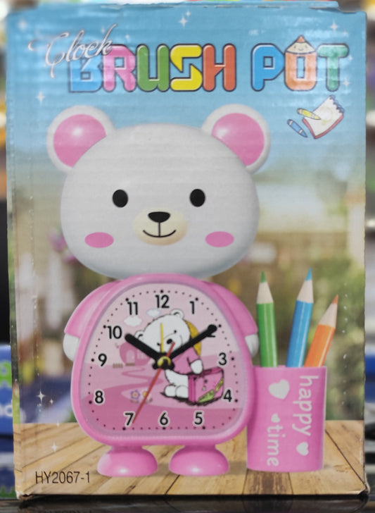 Brushpot alrarm clock with pen stand