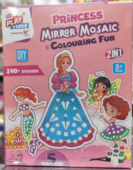 Princess Mirror Mosaic & Colouring Fun