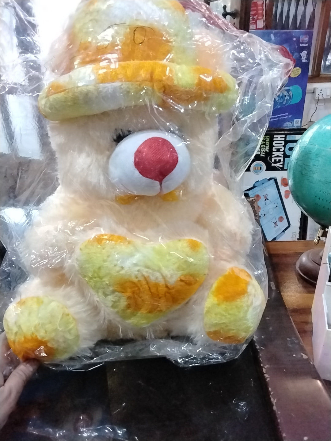 refurbished teddy bear with heart