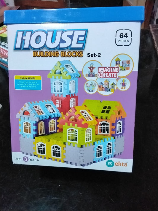 House building blocks 64 pieces