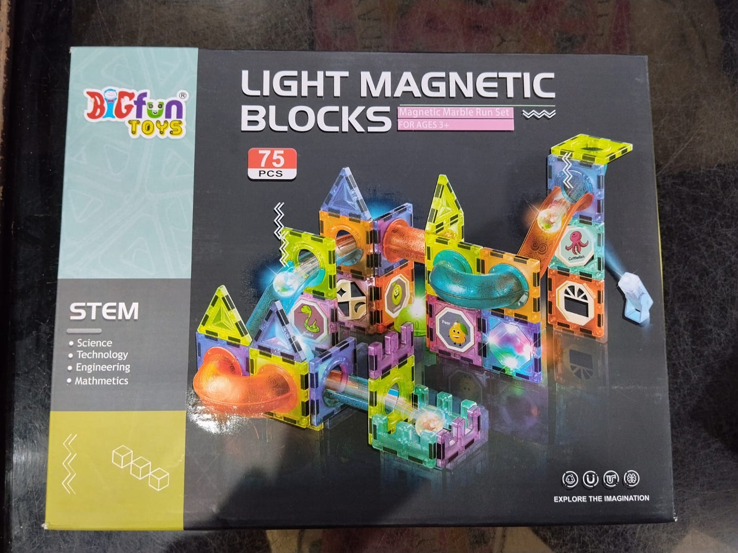 LIGHT MAGNETIC BLOCKS 75 PCS NEW
